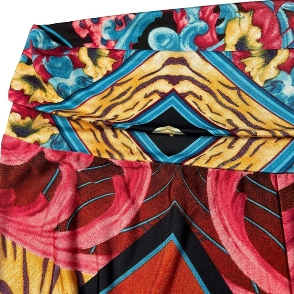 J Red Boho Hippie Aztec Wide Leg Palazzo Pants Women's Size L Tall - Picture 7 of 14